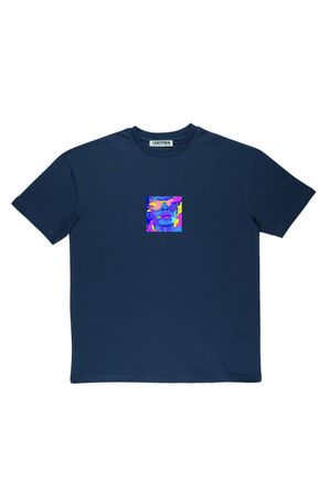Lenithra Las Vegas Sırt Baskılı Unisex Oversize T-shirt Füme / XL