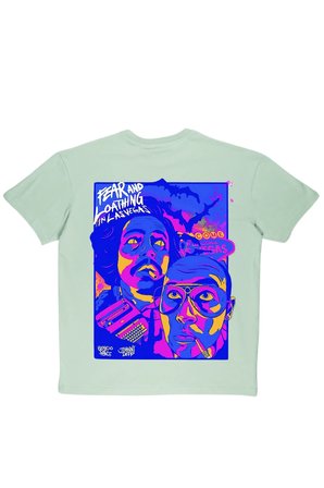 Lenithra Las Vegas Sırt Baskılı Unisex Oversize T-shirt Gri / S
