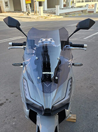 MOTOCAM RKS Veloce 150 Siperlik Ön Cam 2023-2025 Model 49cm Füme Renkli 4mm SPOR CAM