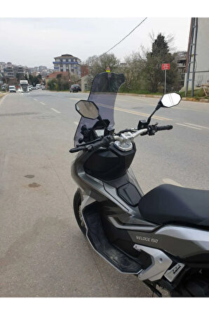 RKS Veloce 150 Siperlik Ön Cam 2023 2024 Model 65cm Açıkfüme Renkli 4mm ORTA BOYLU CAM