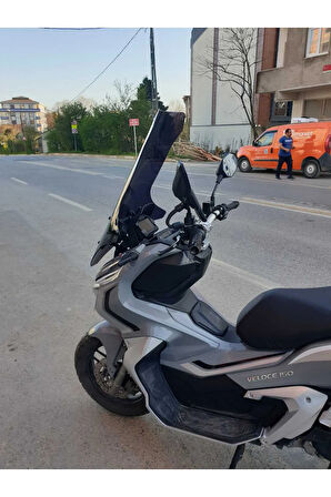RKS Veloce 150 Siperlik Ön Cam 2023 2024 Model 78cm Siyah Renkli 4mm UZUN CAM