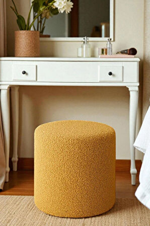 VENICE Modern Peluş Silindir Puf – Yumuşak Dekoratif Bench