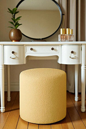 VENICE Modern Peluş Silindir Puf – Yumuşak Dekoratif Bench