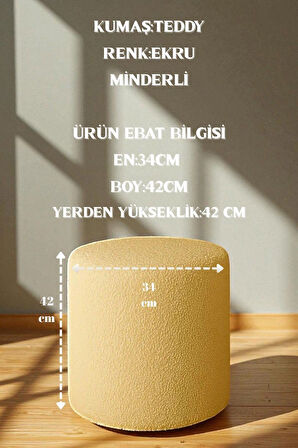 VENICE Modern Peluş Silindir Puf – Yumuşak Dekoratif Bench