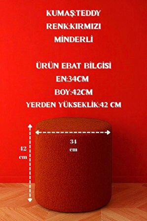 VENICE Modern Peluş Silindir Puf – Yumuşak Dekoratif Bench