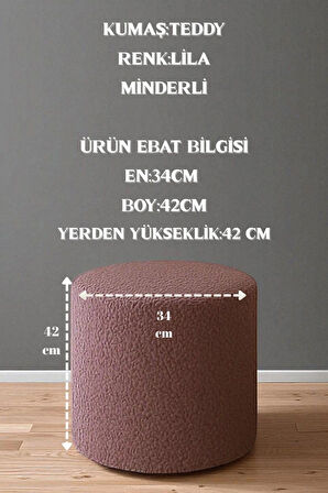 VENICE Modern Peluş Silindir Puf – Yumuşak Dekoratif Bench