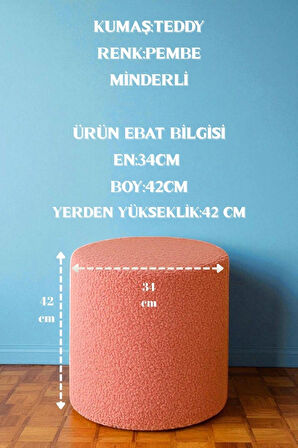 VENICE Modern Peluş Silindir Puf – Yumuşak Dekoratif Bench