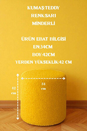 VENICE Modern Peluş Silindir Puf – Yumuşak Dekoratif Bench