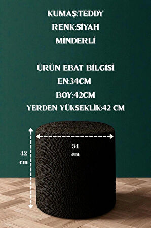 VENICE Modern Peluş Silindir Puf – Yumuşak Dekoratif Bench