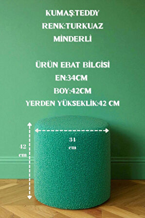 VENICE Modern Peluş Silindir Puf – Yumuşak Dekoratif Bench