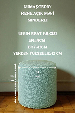 VENICE Modern Peluş Silindir Puf – Yumuşak Dekoratif Bench