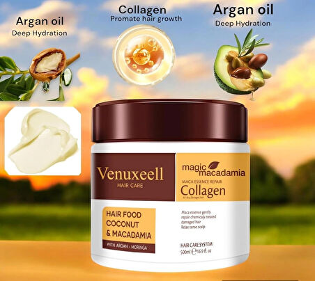 Maca Saç Onarımı Argan Keratin Kollajen Onarıcı Saç Maskesi Saç Bakım Maskeleri