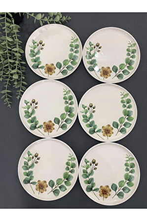Optimist Flower Serisi 6'lı Pasta Tabağı