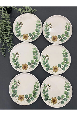 Optimist Flower Serisi 6'lı Pasta Tabağı
