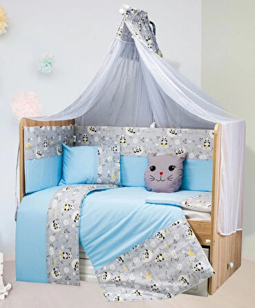 TUGU HOME&BABY Vera PAMUK 9 PARÇA 60x120 cm BEBEK BEŞİK UYKU SETİ,BEBEK BEŞİK UYKU TAKIMI,ANNE YANI ORGANİK UYKU SETİ