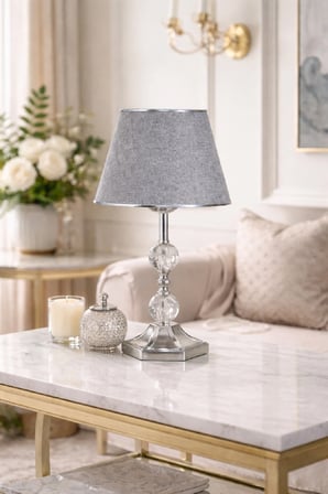 H SERİSİ altıgen ayaklı AYAKLI MASA ABAJURU METAL AYAK KUMAŞ BAŞLIK DEKORATİF AYDINLATMA