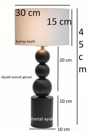 Casa Metal Kumaş Abajur GECE LAMBASI