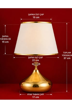 MİRAS ABAJUR METAL AYAK KUMAŞ BAŞLIK ORTA EBATLI