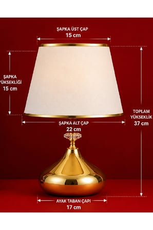 MİRAS ABAJUR METAL AYAK KUMAŞ BAŞLIK ORTA EBATLI