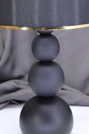 Metal Toplu Kumaş Başlıklı Masa Abajuru Gece Lambası