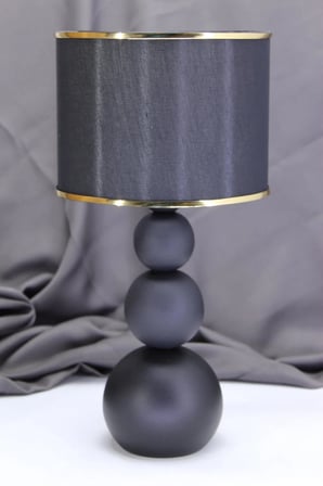 Metal Toplu Kumaş Başlıklı Masa Abajuru Gece Lambası