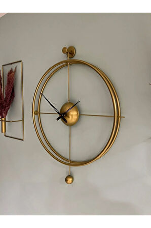 Xxl 60x80 Cm - Versayce Time - Metal Duvar Saati - Modern Dekoratif Metal Duvar Saati