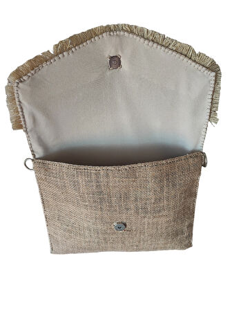 El Yapımı Boncuk İşlemeli Kadın Porföy Clutch El Kol Omuz Çantası