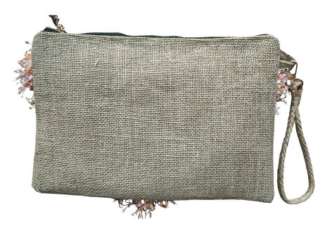 El Yapımı Boncuk İşlemeli Kadın Portföy Clutch El Çantası 