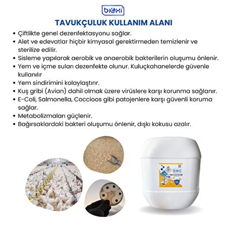 Bioxi® Veteriner ve Hayvan Dezenfektanı 30 LT /Hipokloröz asit (HOCl) bazlı