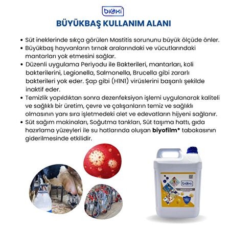 Bioxi® Veteriner ve Hayvan Dezenfektanı 5 LT /Hipokloröz asit (HOCl) bazlı