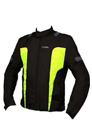 Erkek Siyah Neon Sarı Mont