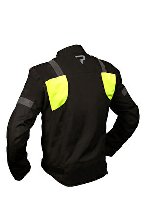 Erkek Siyah Neon Sarı Mont