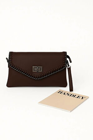 Örgü Detaylı El & Omuz Çantası Çok Gözlü