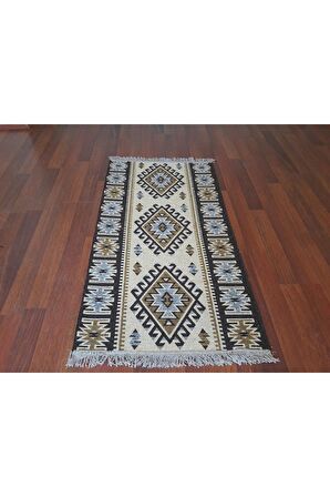 Çift Taraflı Kilim Yolluk Antik Tarz Eşme Desen Kahverengi