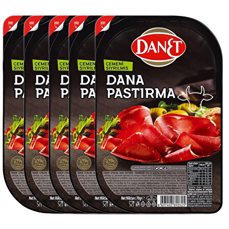 Dana Pastırma I Çemeni Sıyrılmış I Dilimli I 70g 5'li