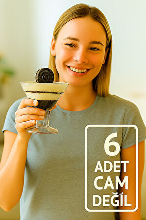 Huni Şeklinde Magnolia Tatlı Sunum Bardağı 6'lı Mika Dondurma Ve Puding Kasesi Akrilik Mika