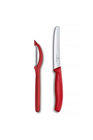 Victorinox Kırmızı Ikili Set / Yan Soyacak Ve 11 cm Bıçak