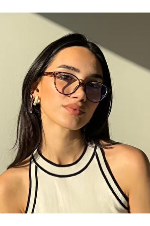 Victoria Leopar Cat Eye Mavi Işık Korumalı Blue Block Gözlük