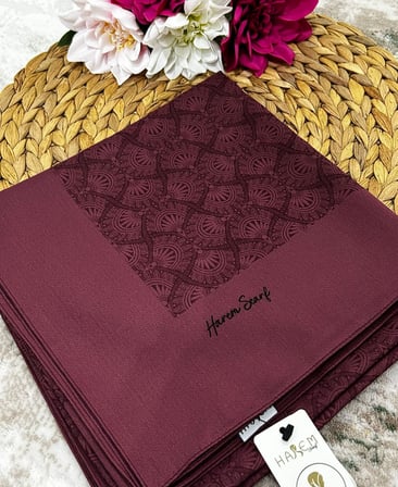 Harem Scarf Gold Sahra Eşarp Vişne