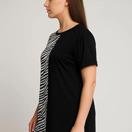 KADIN BÜYÜK BEDEN Özel Desen Viskon Bluz