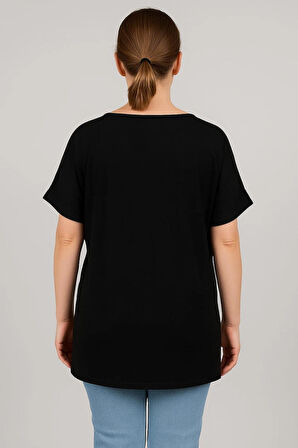 KADIN BÜYÜK BEDEN Özel Desen Viskon Bluz