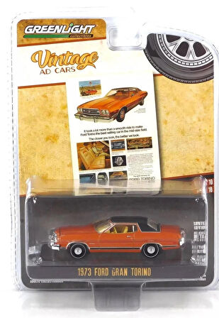 Greenlight Vintage Ad Cars Serisi - 1973 Ford Gran Torino Diecast Model Araba
