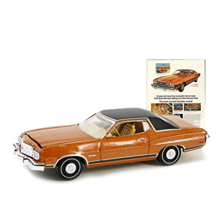 Greenlight Vintage Ad Cars Serisi - 1973 Ford Gran Torino Diecast Model Araba