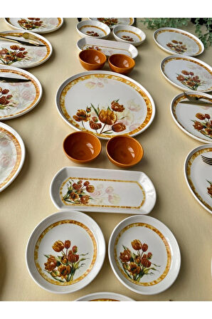 Vintage Model 12 Kişilik 23 Parça Kahvaltı Takımı