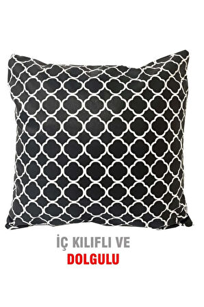 Kırlent Yastık Dolgulu Fermuarlı Vip Yastık 4 Adet-43x43 Cm(karaçatı)