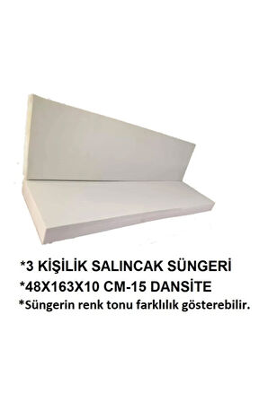 Salıncak Süngeri 3 Kişilik 48x163 Cm-10 Cm Kalınlık 15 Dansite-2 Adet-1 Takımlık