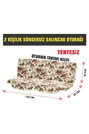 2 Kişilik Salıncak Oturağı (ingiliz Gülü) Bahçe Salıncağı Oturağı(süngersiz Tentesiz)