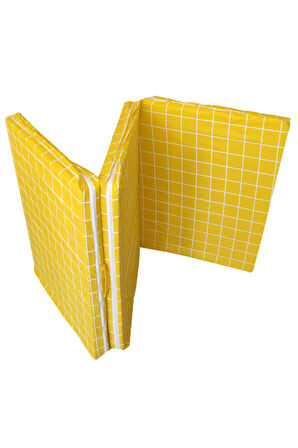 Katlanır Yatak Yer Yatağı Sünger Yatak Tek Kişilik 80x180 Sarı Pano 6 Cm