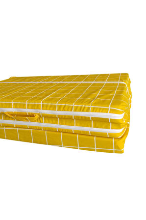 Katlanır Yatak Yer Yatağı Sünger Yatak Tek Kişilik 80x180 Sarı Pano 6 Cm