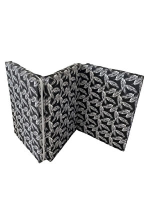 Tek Kişilik Katlanır Yer Yatağı Sünger Yatak Siyah Tüylü 80x180 Cm-6 Cm